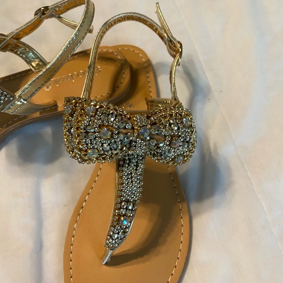 Shoe Dazzle Embellished Thong Sandals - Picture 5 of 5